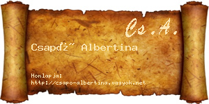 Csapó Albertina névjegykártya